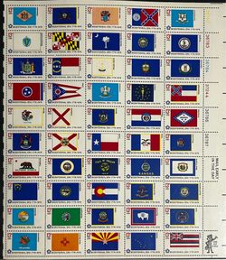 1976 U.S. BICENTENNIAL STATE FLAGS SHEET - SC # 1682A - MNH