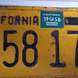 1956 original License Plate