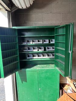 Green Metal Storage Cabinet with key