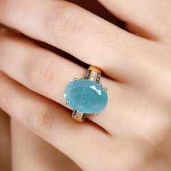 Premium Grandidierite, Natural Champagne & White Diamond Ring - Sz 6 - new! 
