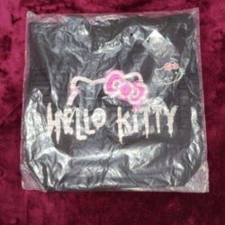 Hello Kitty Black & Pink Tote Bag Purse Punk Graffiti Design NWT
