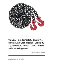 Safety/Tow Chain 1/2”x10’