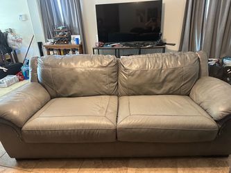 Grey Leather Sofa