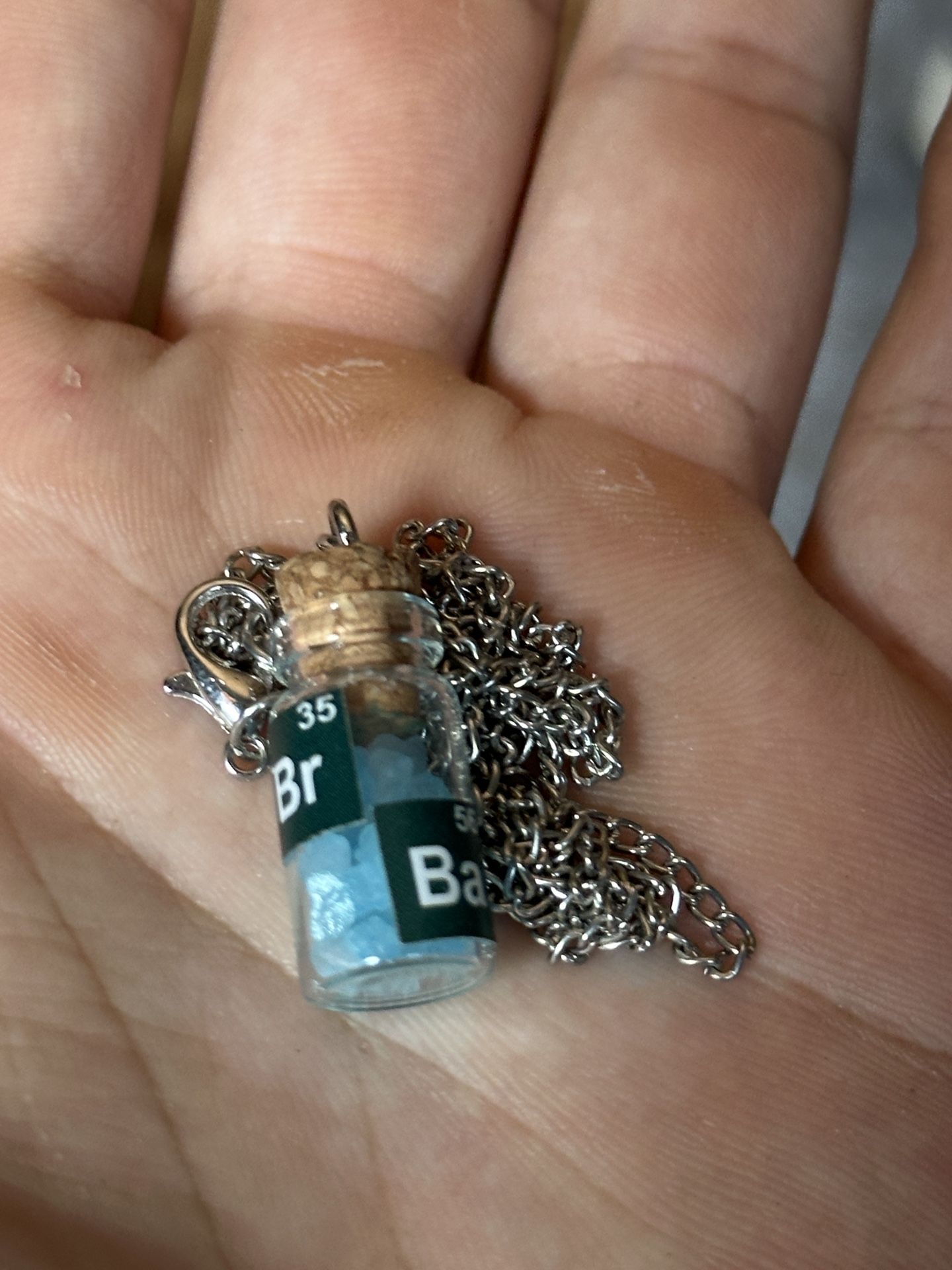 Breaking Bad–Inspired “Blue Sky” Glass Vial Necklace