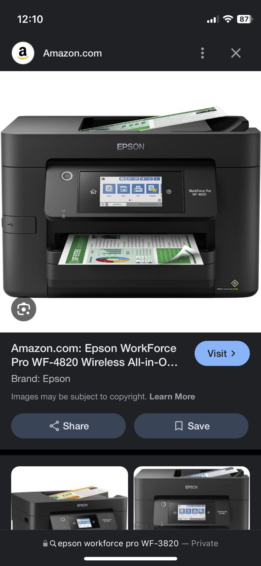 Epson Printer Workforce Pro WF-3820