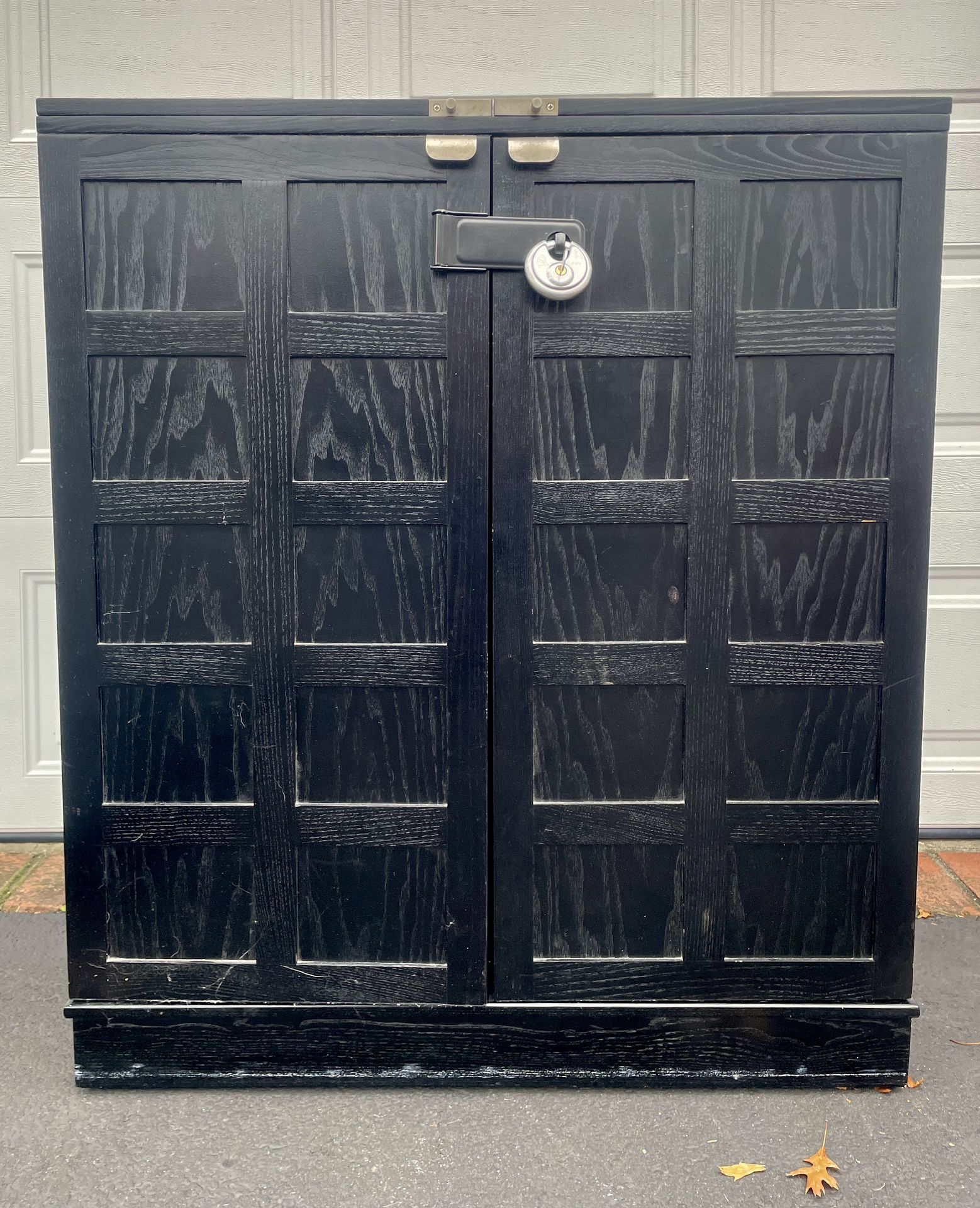 Crate and Barrel Steamer Bar Cabinet Cart Black Wheels