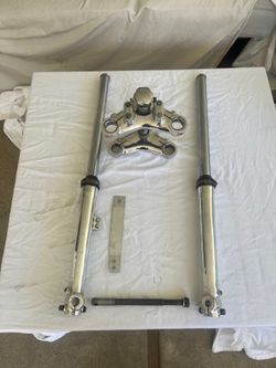 Vintage 35mm Ceriani Arces motorcycle forks that were on a 1955 BSA Goldstar excellent condition
