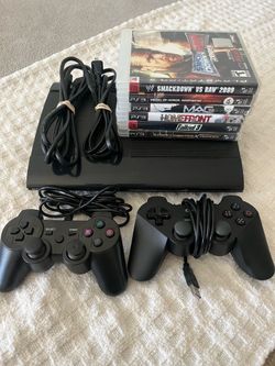 Sony PlayStation 3 Super Slim +6 Games +2 Controllers +Cords