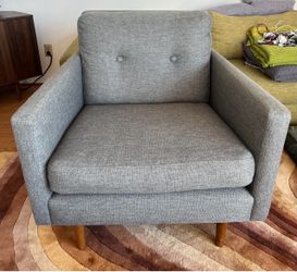 Article Mid Century Modern Grey Fabric Chair