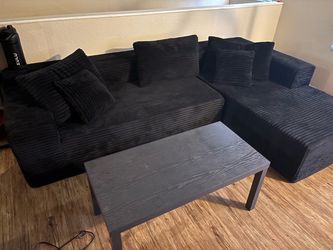 Black Corduroy Sectional Sofa