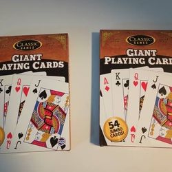 BRAND NEW CLASSIC GAMES GIANT PLAYING CARDS 9 1/2" X 6 3/4" UNOPENED - $6 (Harahan)
