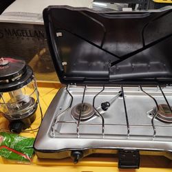 Coleman & Magellan Camping Gear Bundle - Stove, Lantern, & Kitchen Table