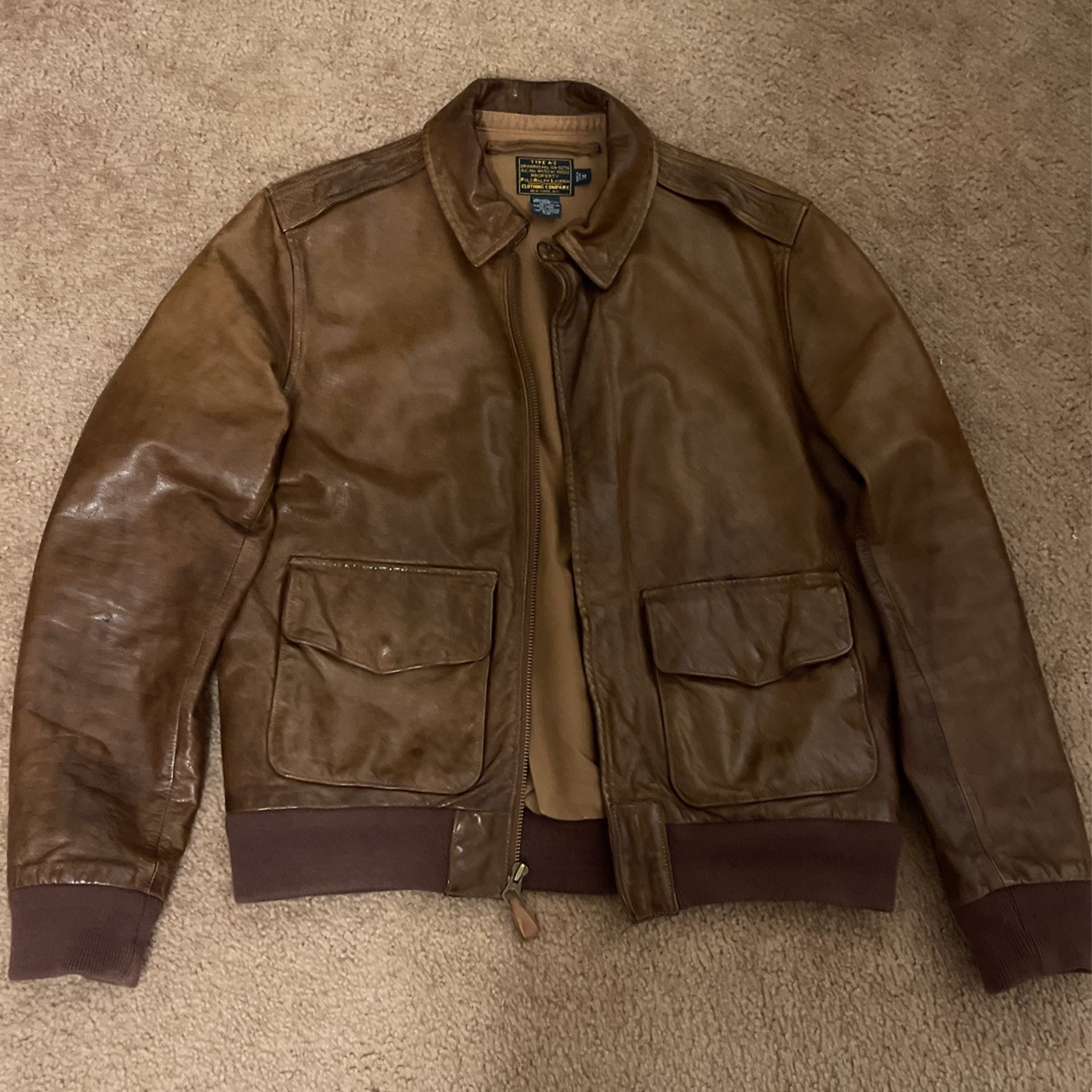 Polo Ralph Lauren Leather Flight Bomber Jacket