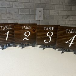 Wedding Table Numbers 1-19