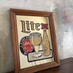 Vintage Miller Lite "A Fine Pilsner Beer" Advertising mirror. 