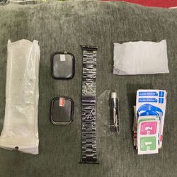 Apple Watch Black Steel Band With Frame Case. New!