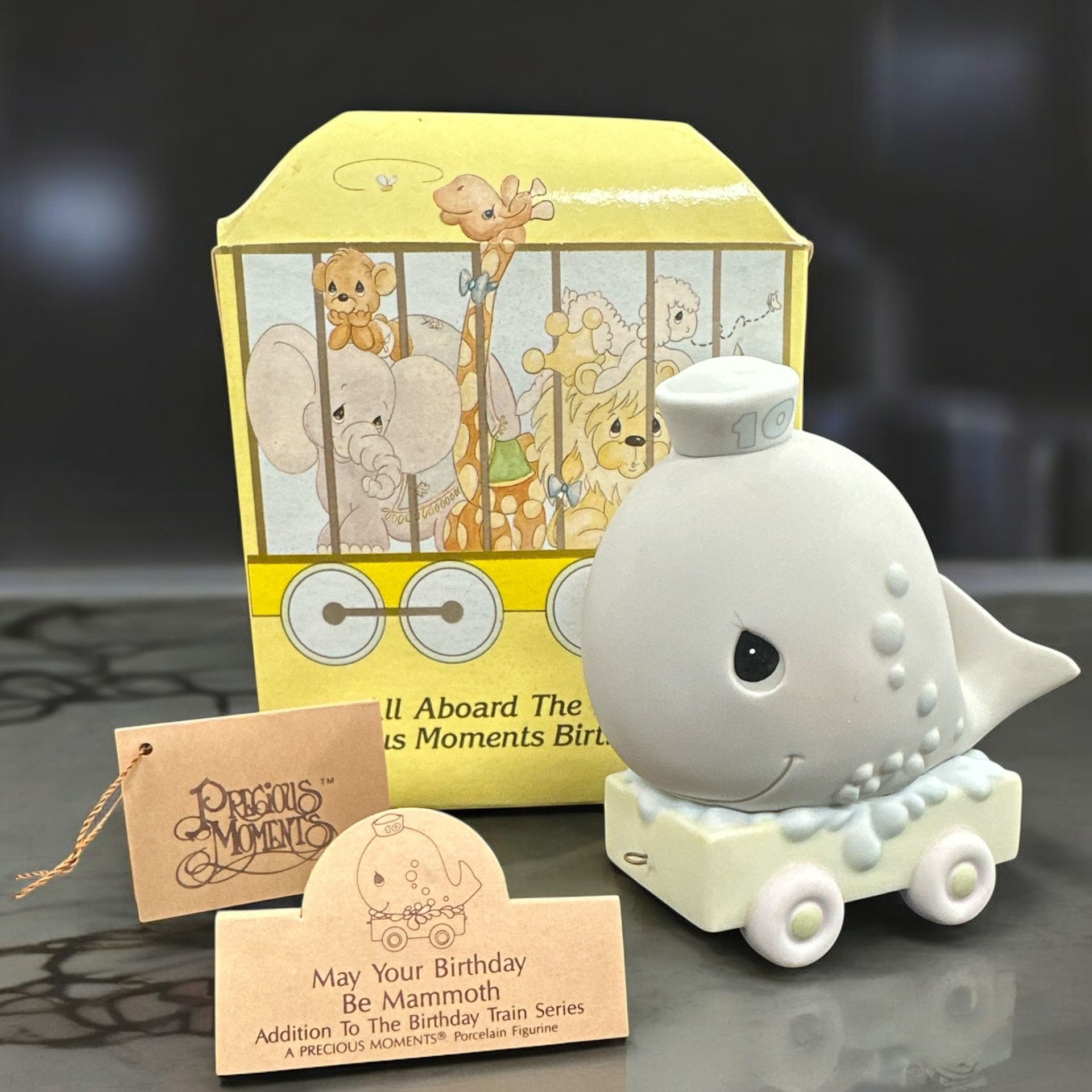 Enesco 1991 Precious Moments B-day Train #10 May Your Birthday Be Mammoth 521825