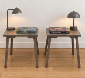 Pair of 2 Solid Wood Side Tables