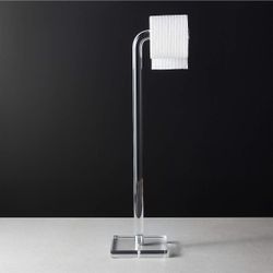 Acrylic And Polished Nickel Free Standing Toilet Paper Holder