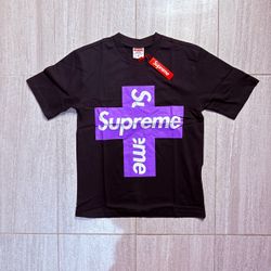 Supreme Cross Box Logo T-Shirt Black Size S