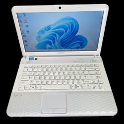 14” White Sony Vaio Laptop i3 Windows 11 Computer Pc with NEW Battery