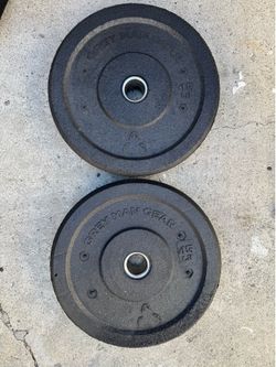Olympic Weights Grey Man Gear Bumper Plates Pair of 45lbs in excellent condition