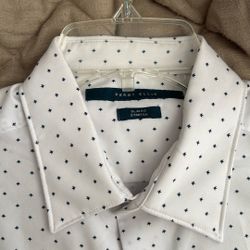 Perry Ellis Men’s Small Burgundy Polo And White Shirt