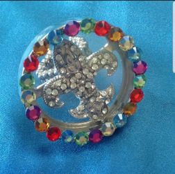 Fleur de Lis Crystal ring