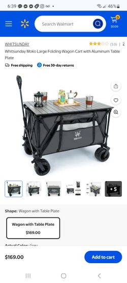 Whitsunday Moko Large Folding Wagon Cart with Aluminum Table Plate $140