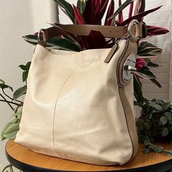 Coach Penelope Leather Hobo Bag With Snakeskin Trim