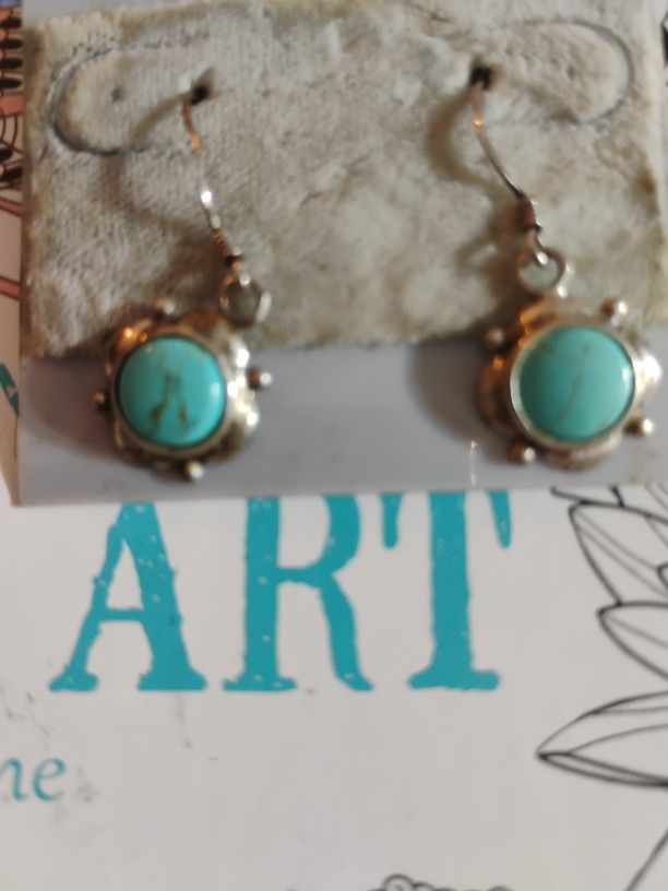 Sterling Silver 925 With Turquoise Earrings