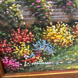 K HILLMAN ORIGINAL OIL PAINTING CANVAS SIGNED.. 15 1/2 x 131/2 . 