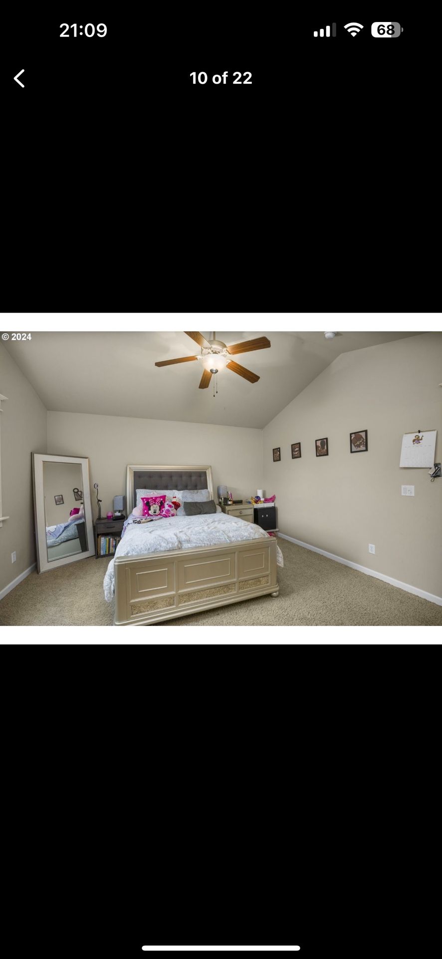 Queen Bed Furniture Set - Bed Frame, Box Spring, Night Stand And Dresser 