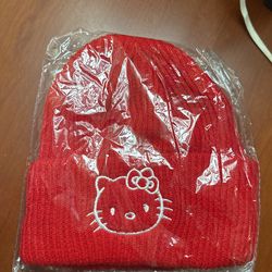 Youth Size Red Hello kitty Beanie