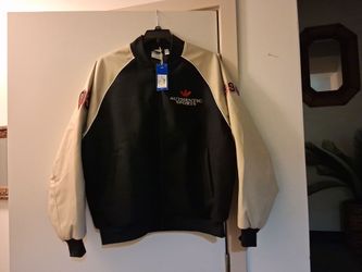 Men's Adidas Original SST Varsity jacket size large brand new black khaki