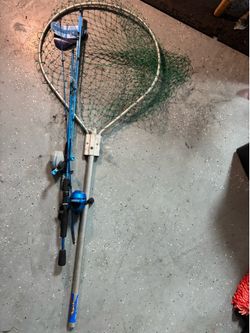 Large Fishing Net and two fishing poles
