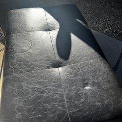 Black Faux Leather Ottoman / Bench