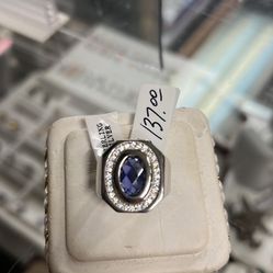 MENS STERLING SILVER CZ RING 925 Size 10