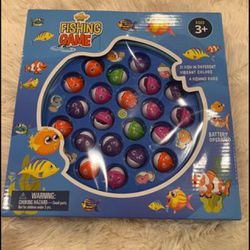 Brandnew Fishing Game Play Set - 21 Fish, 4 Poles, Rotating Board On-Off Music Switch - Family Board Game, Toy for Kids and Toddlers Age 3 4 5 6 7 and