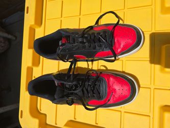 Nike Court Vision Low Next Nature in the iconic "Bred" (Black / University Red / White)