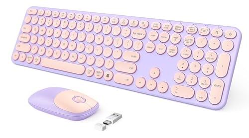 Purple And Pink Wireless Keyboard And Mouse
