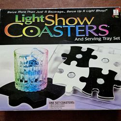 Light Show Coasters and serving tray set
