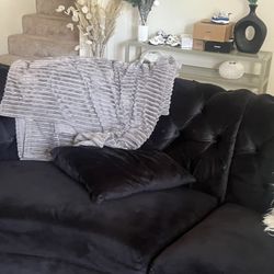 All Black Half Circle Couch 