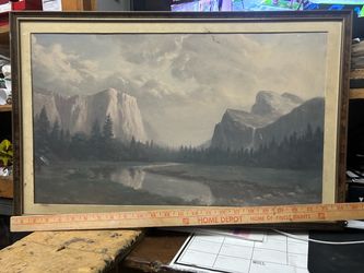Vintage 1989 Dino Massaroni “Sunrise Sierra” Yosemite Landscape Print – Framed