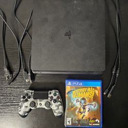 PS4 Console, Model CUH-2015b, 1TB, All Cords, Sony Dualshock Controller, 1 Game, Very Good Condition 