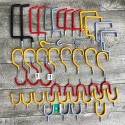 Large Lot Assorted Coated Screw-In Hooks, Holders, Brackets