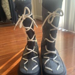 Sorel Women’s Glacy Explorer Lace Up Snow Winter Waterproof Boots Gray Black 9.5 