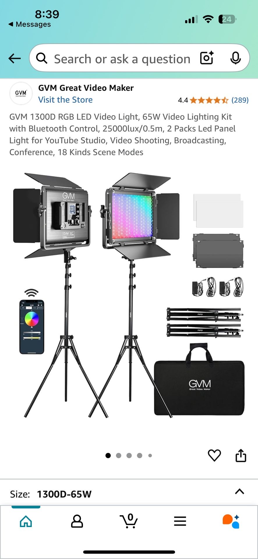 GVM 1300D Lighting kit & Power extra 4 Pack Batteries