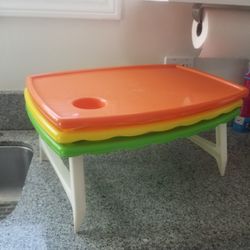 3 Blisscraft Vintage Folding Plastic Trays