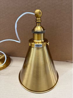Progress Lighting —— Hinton Collection 1-Light Brass Vintage Pendant Hanging Light